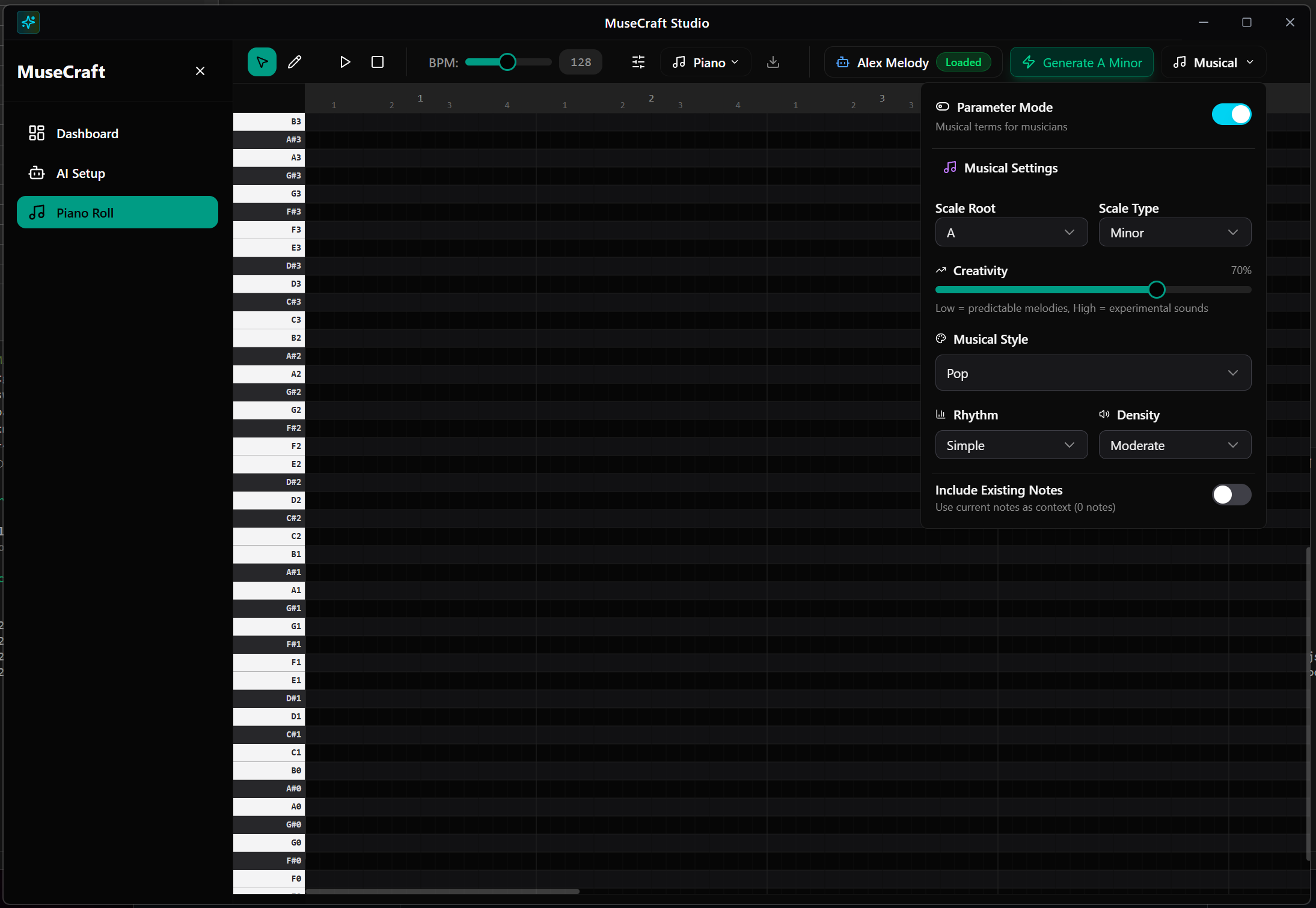 Piano Roll Interface