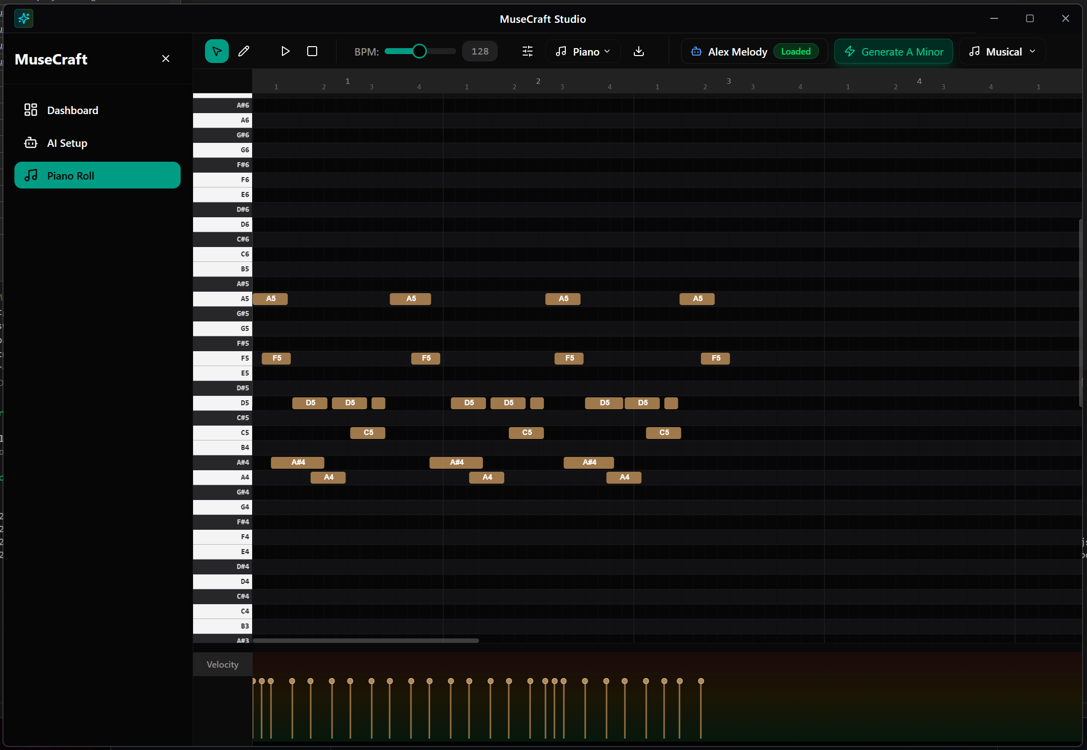 Velocity and Notes Editing
