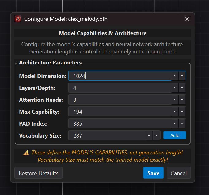 Parameter Dialog